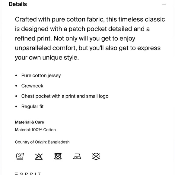 Espirit Black floral pocket detail crewneck unisex T-shirt Sz XL - Picture 12 of 13